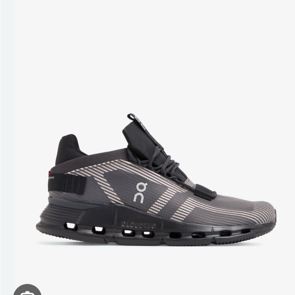 On Running Black and Gray Athletic Shoes with CloudTec Technology
